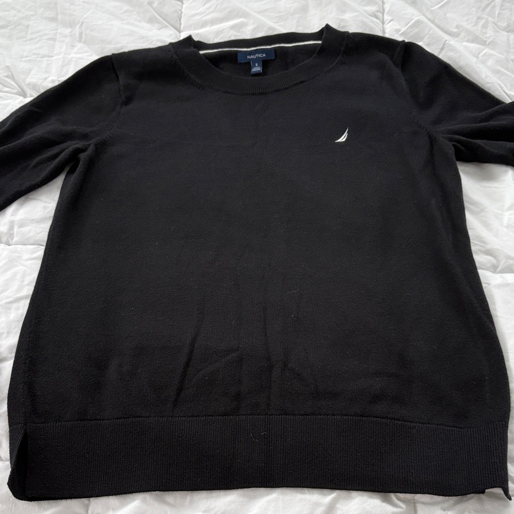 Nautica Women’s Classic Black Crewneck Sweater